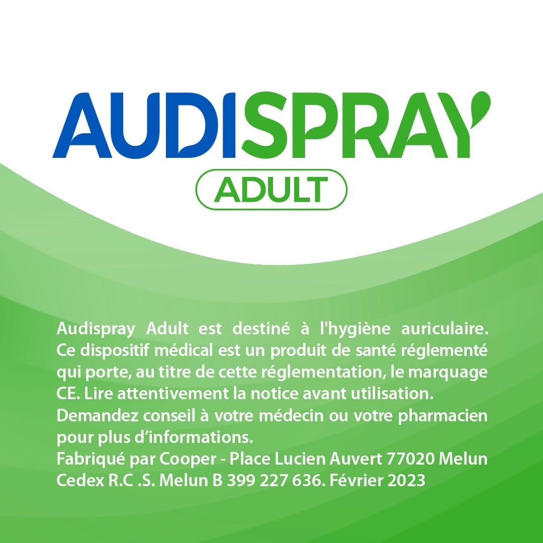 AUDISPRAY ADULT - Hygiène régulière de l'oreille - Eau de mer purifiée 100% naturelle - Made in France - Spray 50ml