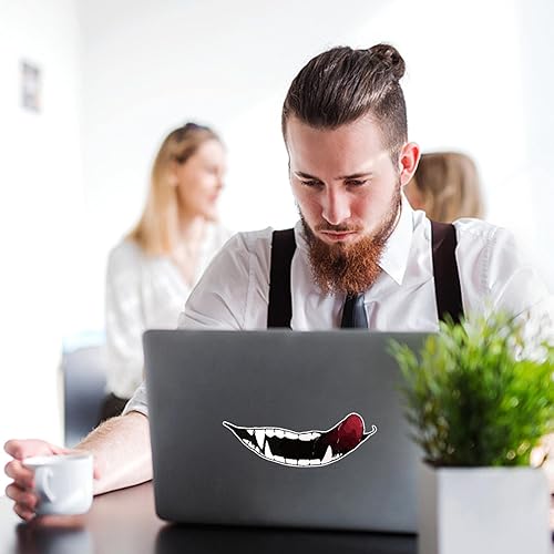 Miniatura 8 de Calcomanías para casco de motocicleta, calcomanías de decoración de dientes oscuros de personalidad para casco, calcomanías de bricolaje para