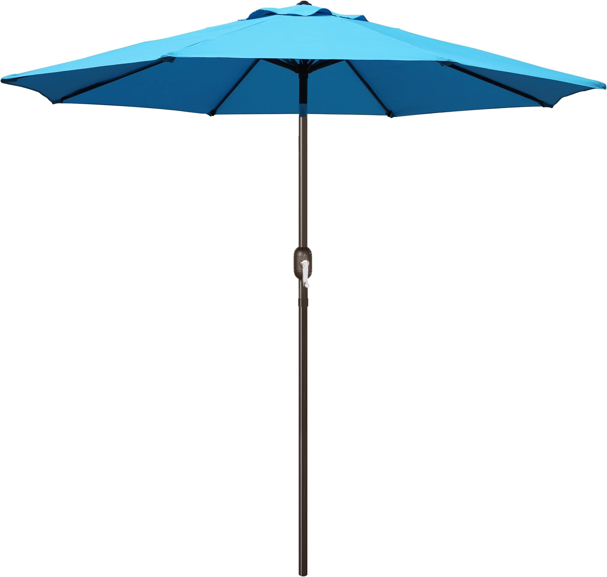 9' Outdoor Patio Umbrella, Outdoor Table Umbrella, Yard Umbrella, Market Umbrella with 8 Sturdy Ribs, Push Button Tilt and Crank