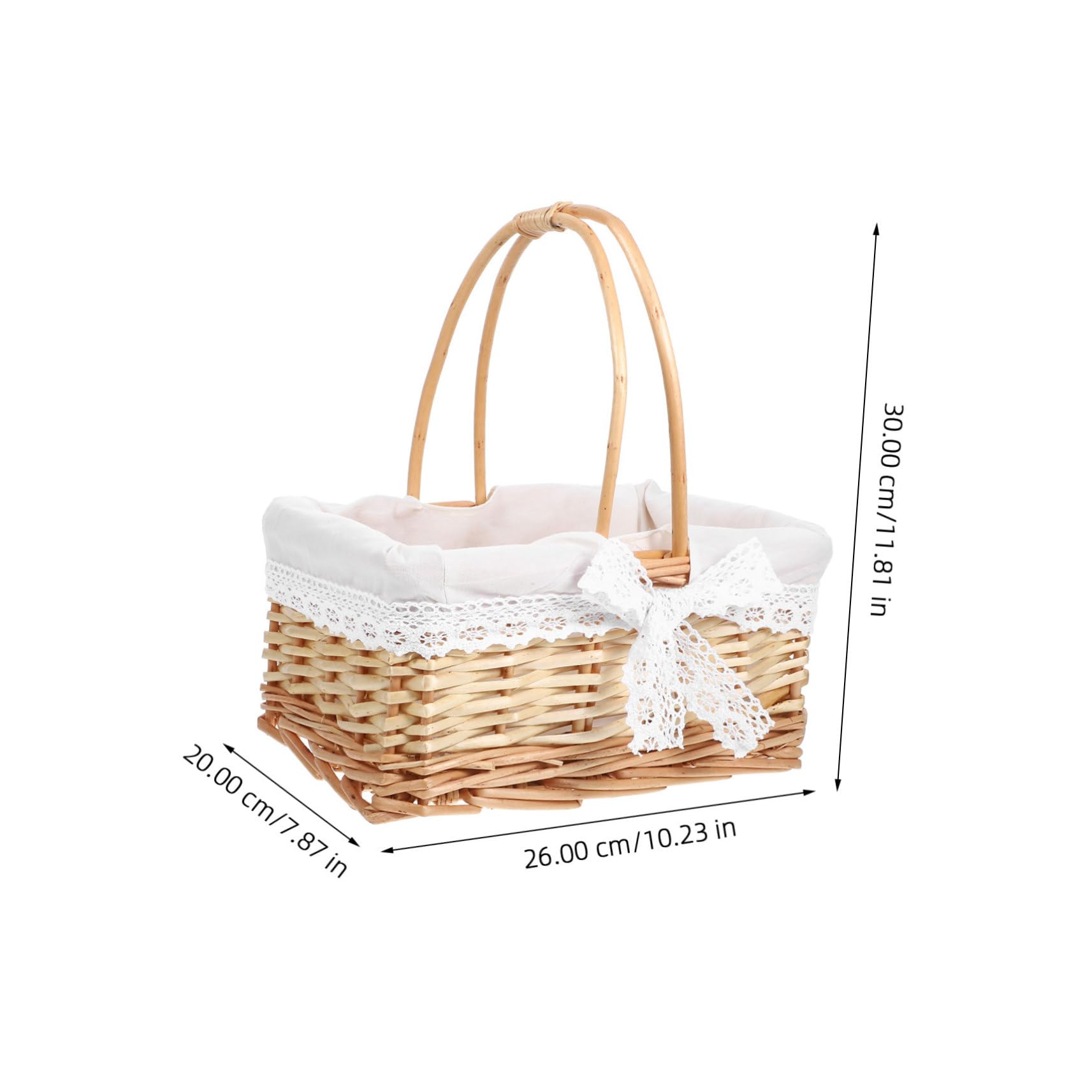 Cabilock Cesta Tejida de Mimbre con Asa para Picnic y Almacenamiento Cesta Pequeña para Huevos y Frutas de Almacenamiento Doméstico Ligera y Resistente