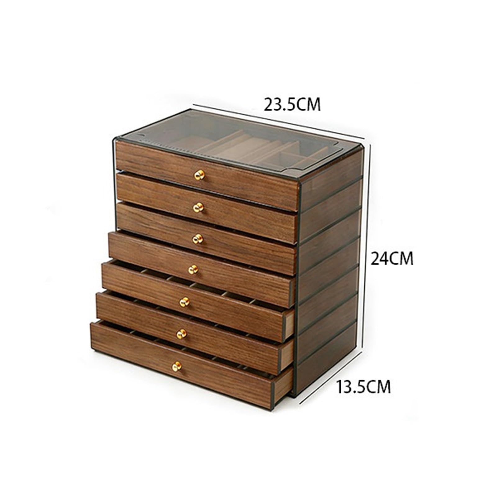 Soporte de joyería Cajón multicapa del joyero grano de madera nogal