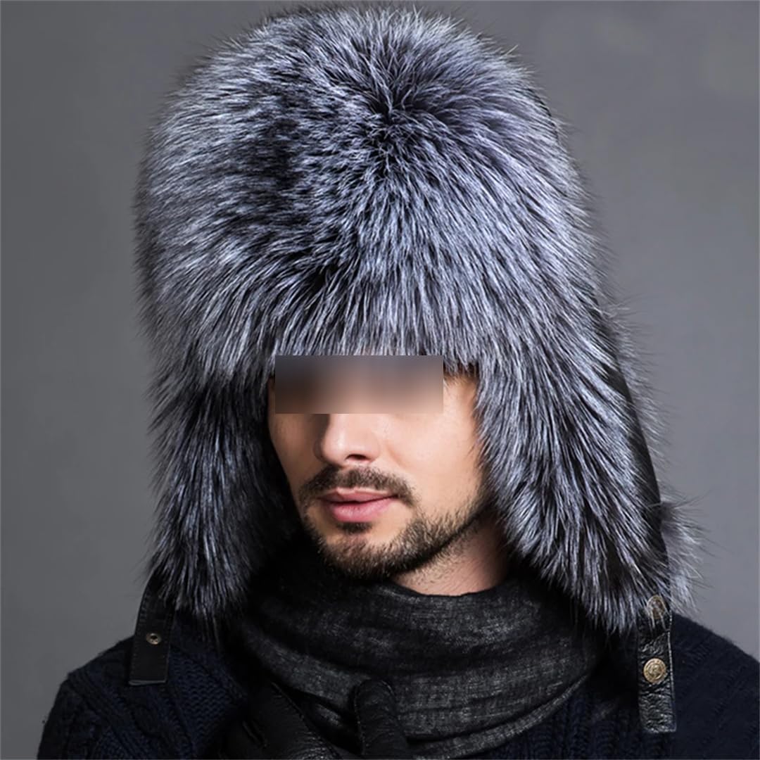 Wjnvfioo Inverno Uomo Faux Peloso Cappello Uomo Cappelli Da Sci Cappelli Soffici Outdoor Caldo Cap Neve Peloso Cappelli