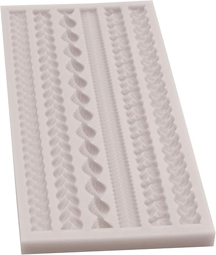 Miniatura 8 de Moldes de fondant de cuerda de punto, moldes de corteza de pastel de silicona, cuerda de cáñamo, borde de pastel de chocolate para hornear,