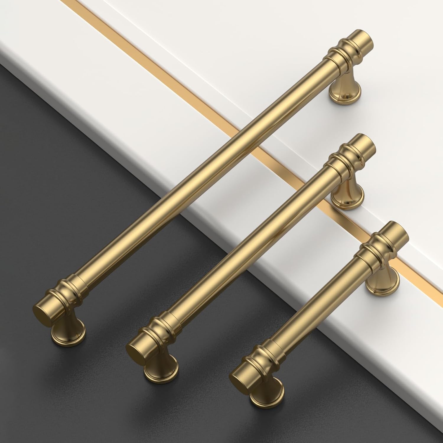 Asidrama 10 Pack 5 Inch(128mm) Champagne Bronze Cabinet Pulls Kitchen Cabinet Handles Champagne Cabinet Drawer Hardware for Cupboard