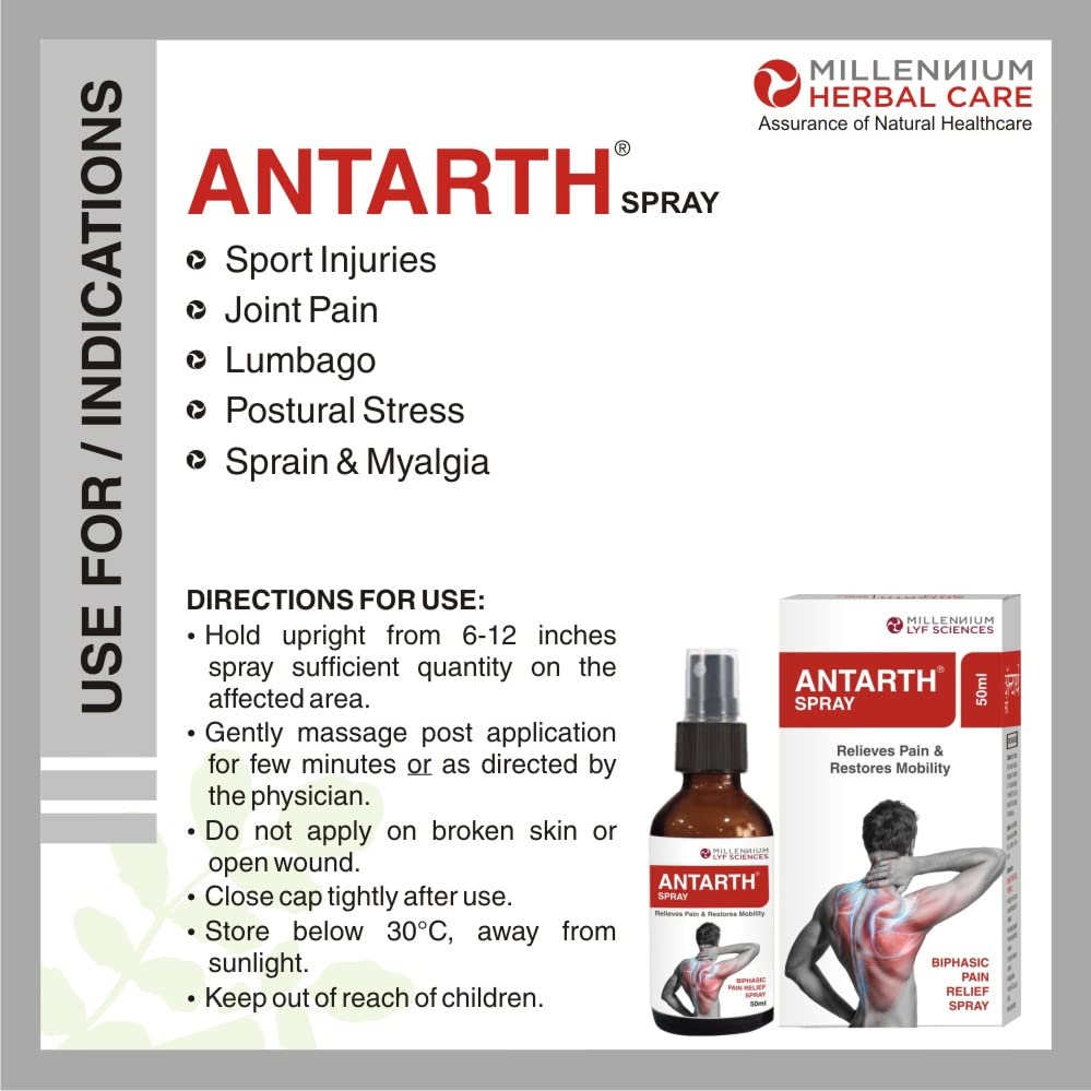ANTARTH BIPHASIC SPRAY I 100% Natural Powerful Spray For Rapid Pain Relief I 50 ml | Pack of 2 5 61Qbsj7km1L