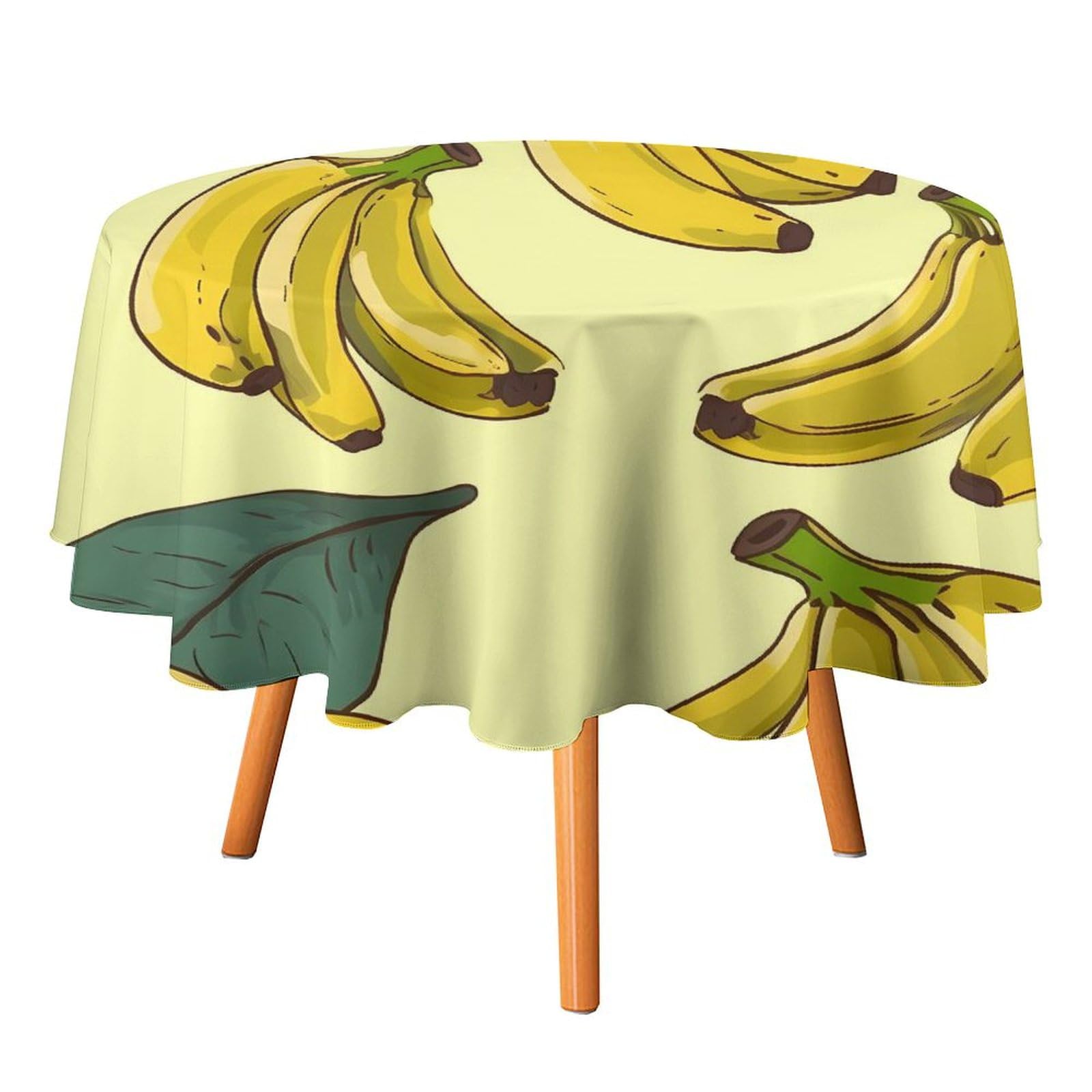 Nappe ronde banane infroissable pour protéger la table sans repassage