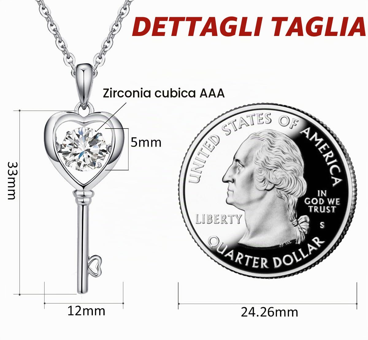 Collana con ciondolo a cuore amore gioielli con Cristalli di Austria, Idee Regali Natale Regalo Donna Originale per Mamma Lei Compleanno Anniversario