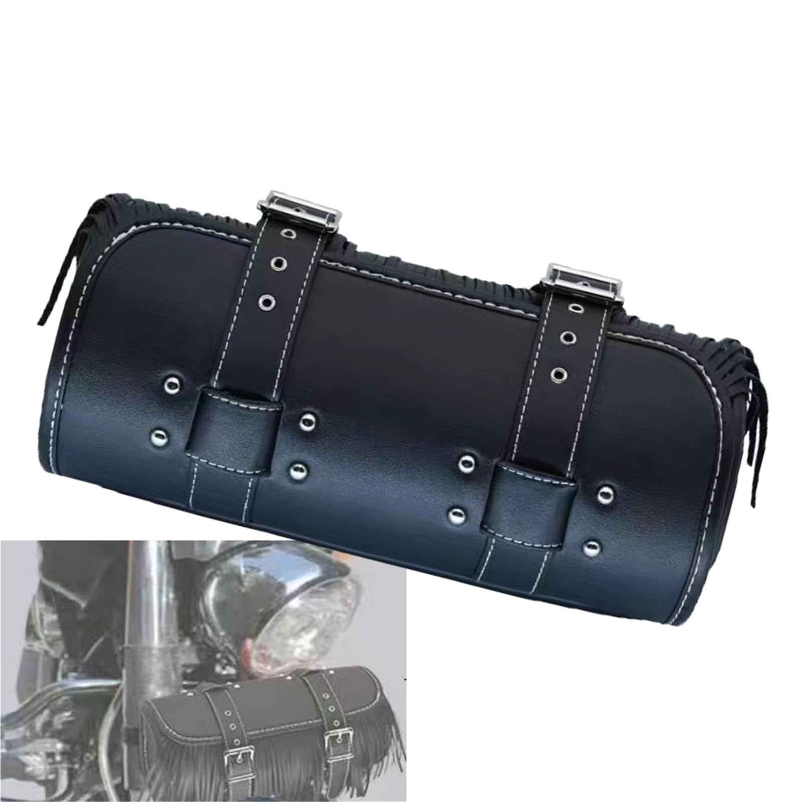 Borsa multifunzionale Per Touring Per Outdoor Moto Universale Retro Nappa 7L Borsa Laterale Impermeabile Da Coda Per Fascia