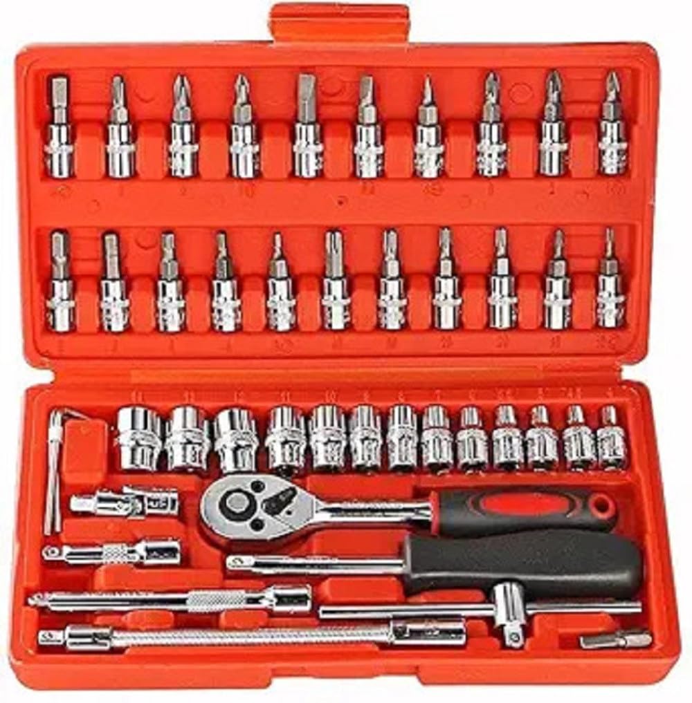 ShopiMoz 46 in 1 Pcs Multi-Purpose Tool Kit | Screwdriver and Socket Set Combination Tool Case 1