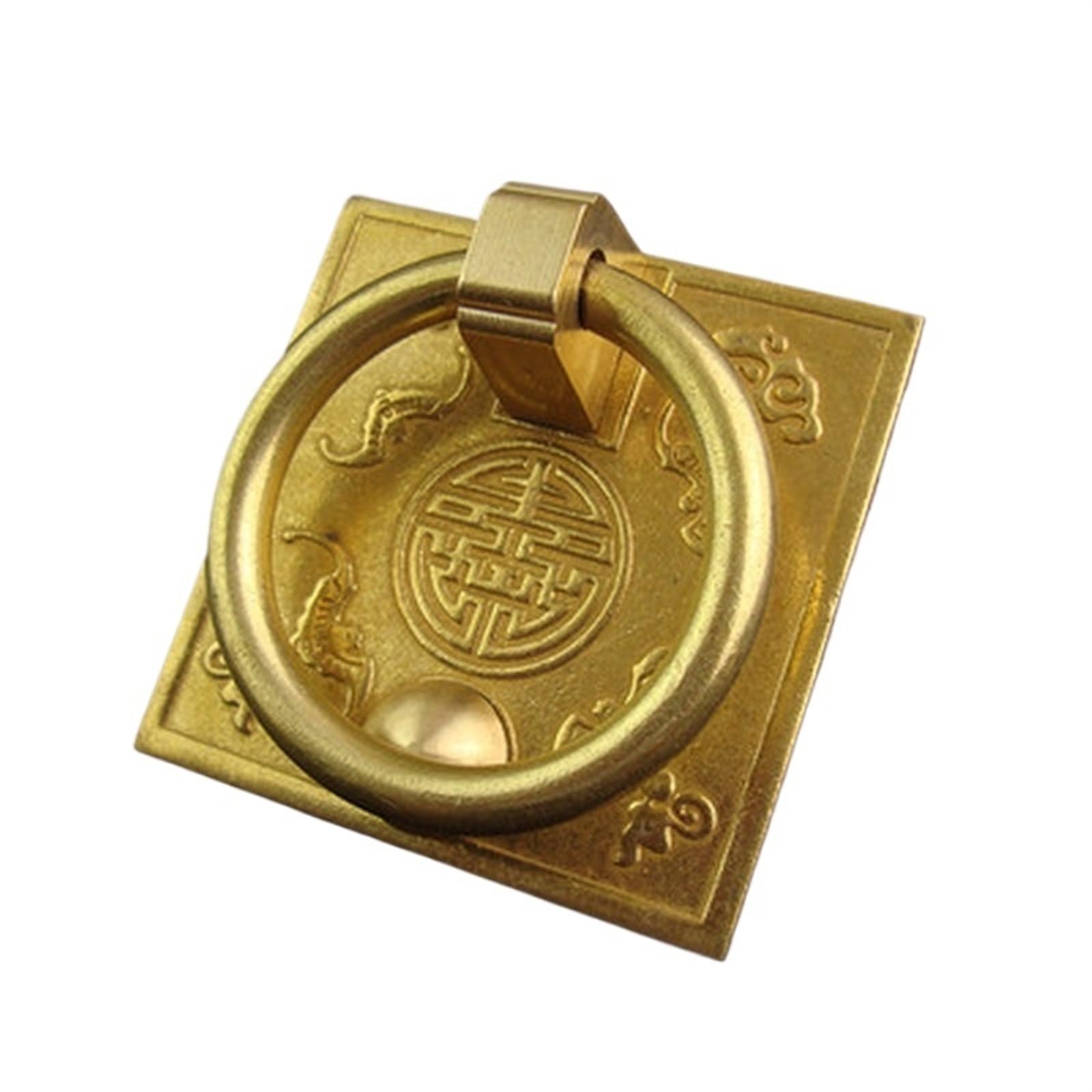 Luoaxinn Brass Color Door Knocker Decorative Door Knockers Squar Handles Bronze Cabinet Drawer Knobs Knocker Brass Kitchen Knob Pull
