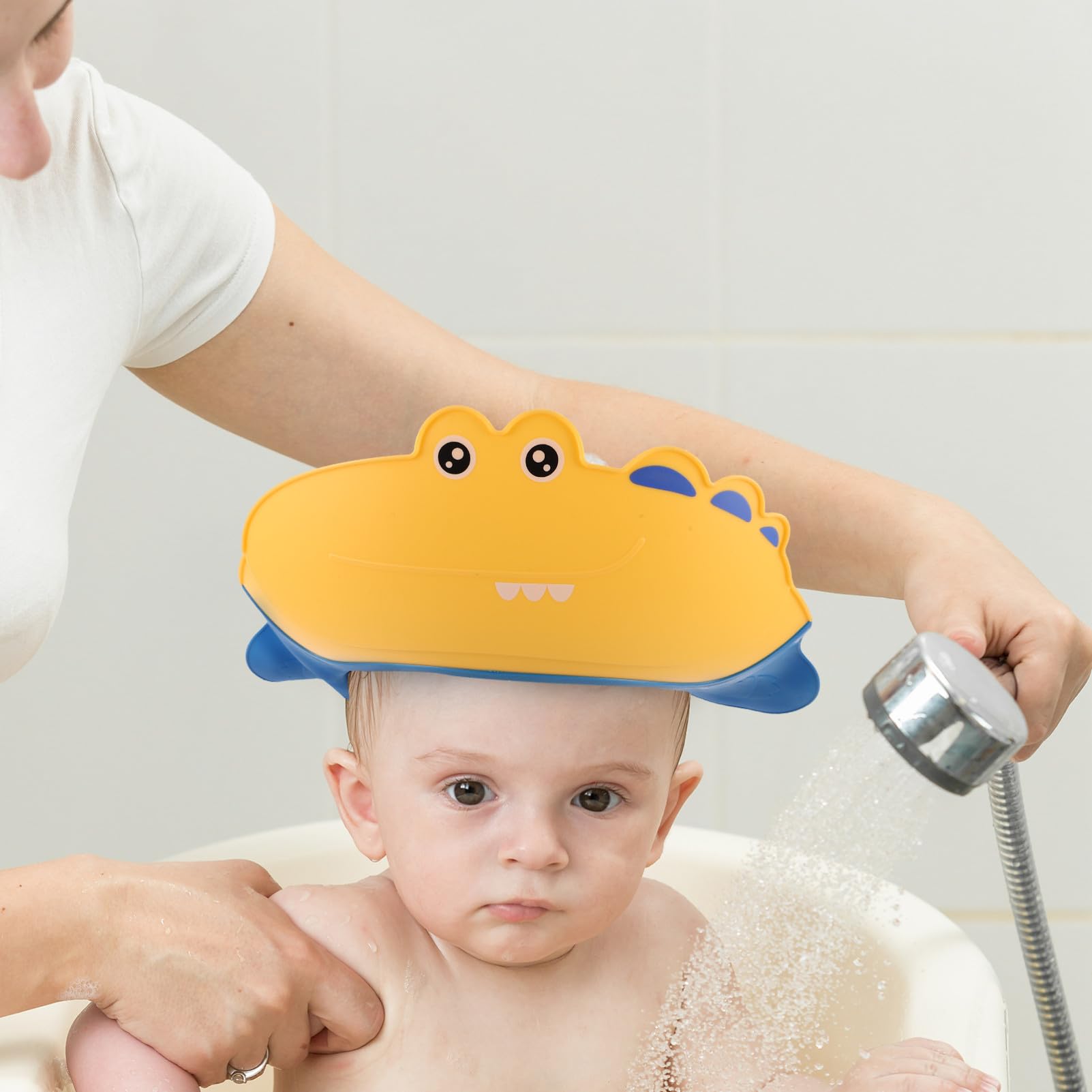 Asiento de Baño Antideslizante Ajustable con Diseño Elevado para Apoyar Recién Nacidos la Ducha
