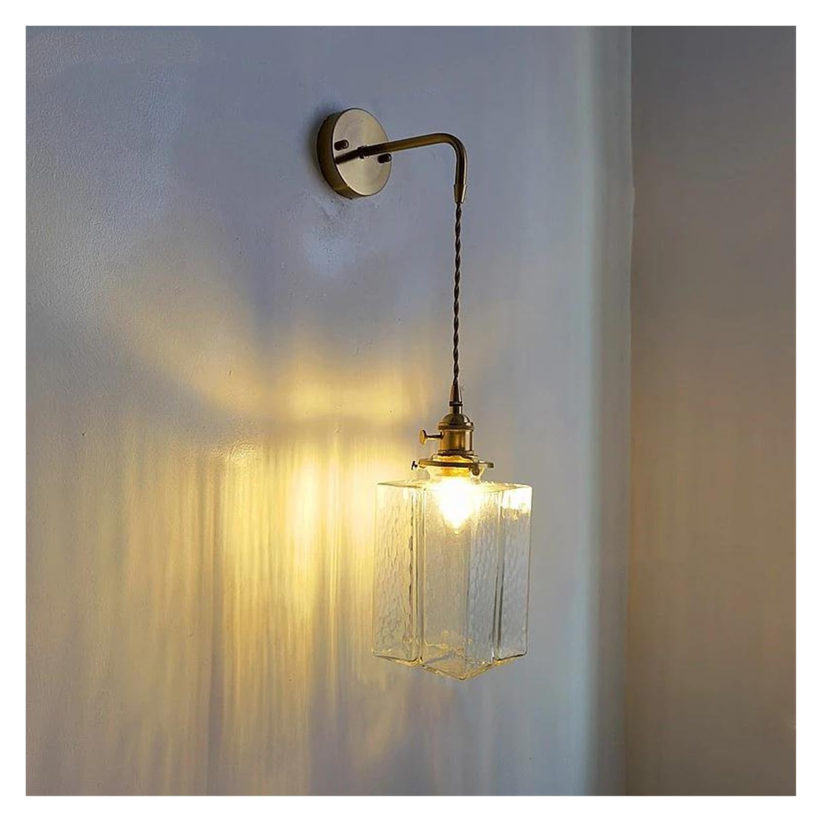JYBNBBE Wall Sconces, Glass LED Bathroom Mirror Light Copper Home Indoor Lighting Luminaria Bedroom Living Room Nordic Modern Wall Lamp Sconce,A