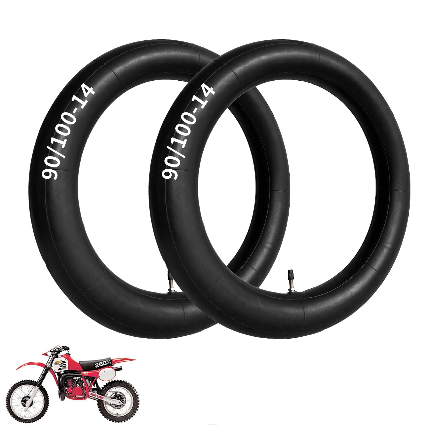 Photo 1 of 2 Pack 90/100-14" 3.00-14 inch Heavy Rear Inner Tube, 14 Inch Tire