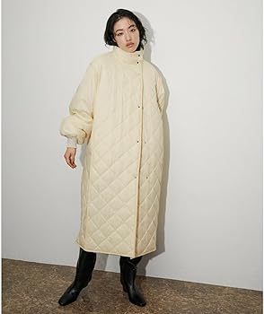 Amazon | [アダムエロペ] スタンドネックキルティングコート