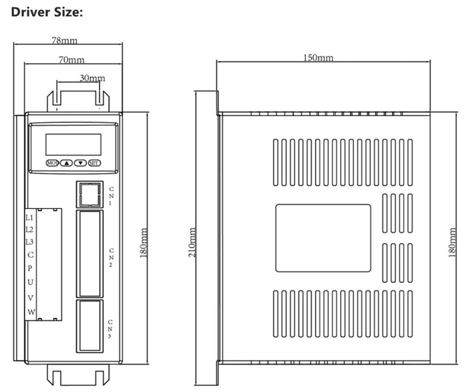GTPBAO servo CNC Kit de servomoteur 600W, Cadre 60mm, 0,6kw, 1,91 nm, 3000 TR/Min, 220V, 60ST-M01930, Pilote de Sortie 15a Contrôleur Industriel
