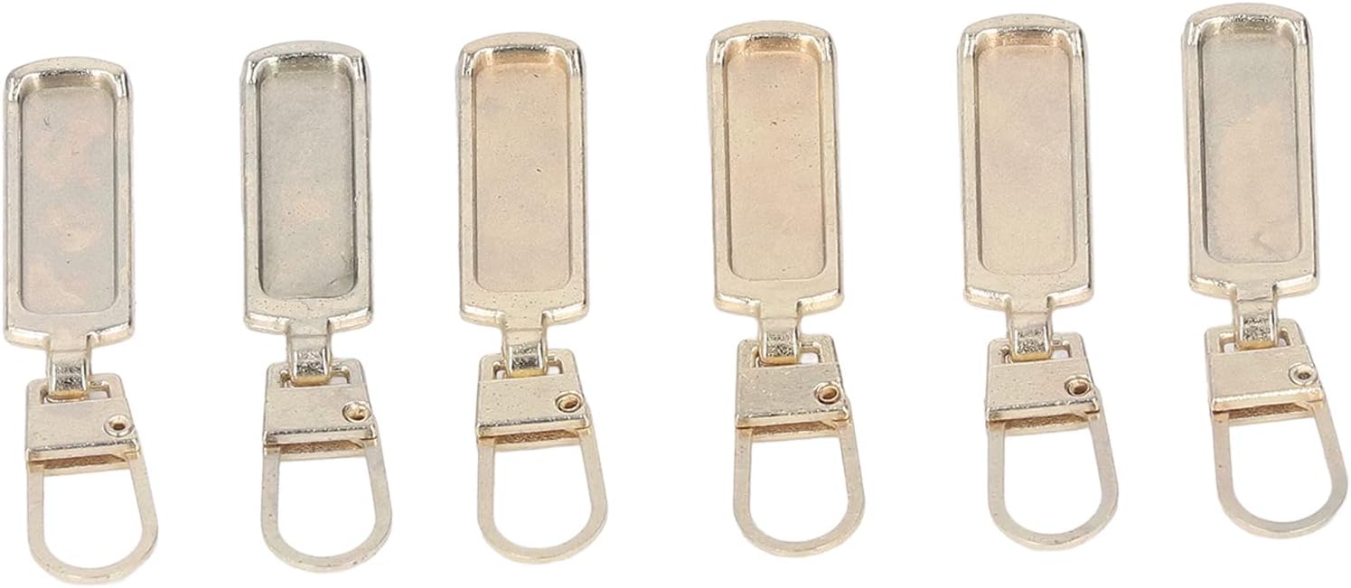 Universal Zipper Pull Tab, 6Pcs Stainless Steel Vintage Bag
