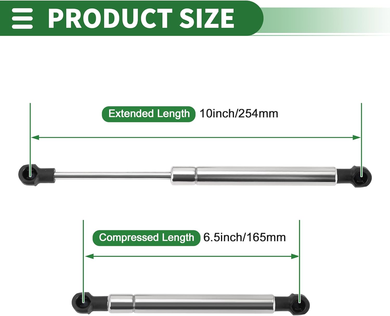 Motoforti 10inch Stainless Steel Lift Support Struts Marine Gas Spring 35lb/160N/16kg for Boat Hatch Window Door Lid 2 Pcs