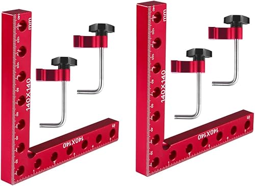 E-TING Abrazaderas de esquina para herramientas de carpintería, abrazadera de 90 grados, 5.5 x 5.5 pulgadas (5.5 x 5.5 in), herramienta cuadrada de