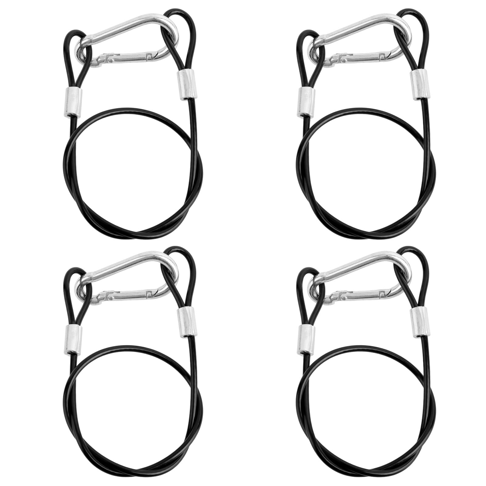 Goktvai 4pcs Hanging Chain Cable with Carabiner Hooks, Flexible Stainless Steel Sling Straps Bird Feeder Rope Hanger for Bird Houses Trees Planters Lanterns Yard Decorations