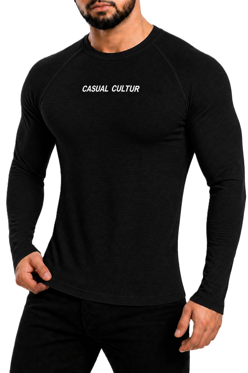 casual cultur Full Sleeve Compression T Shirt for Men | Athletic Fit Gym Workout Training Wear-picture-34