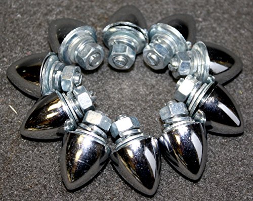 10X 6mm x 20 Coarse Thread Chrome Bullet Krommett Krommet License Plate Fastener