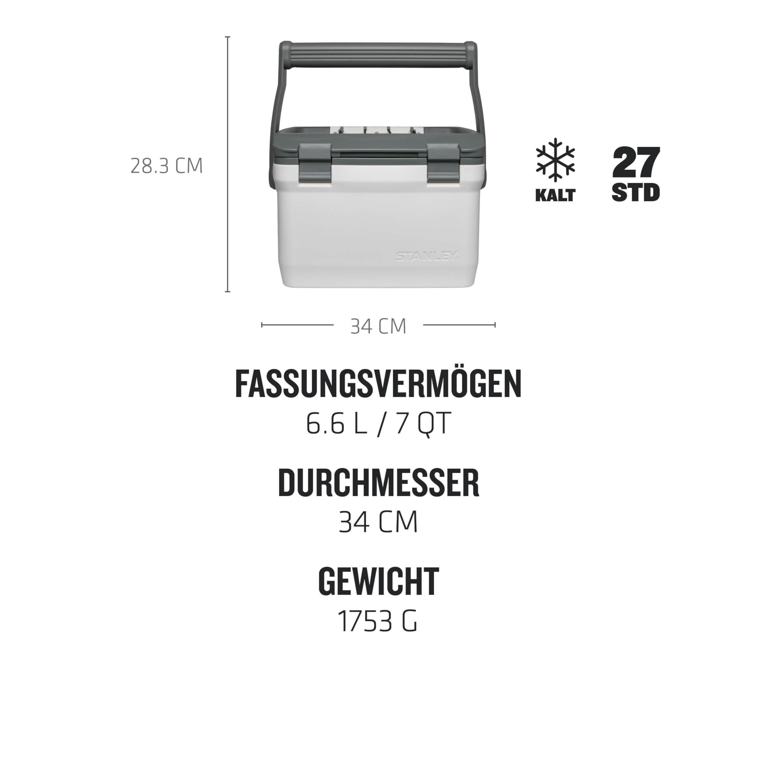 Stanley 1913 Adventure Outdoor Cooler 6,6 Liter Polar - Camping Kühlbox Klein - BPA-Frei - Deckel fungiert auch als Sitz - Robuste Isolierbox ohne Strom - Auslaufsicher