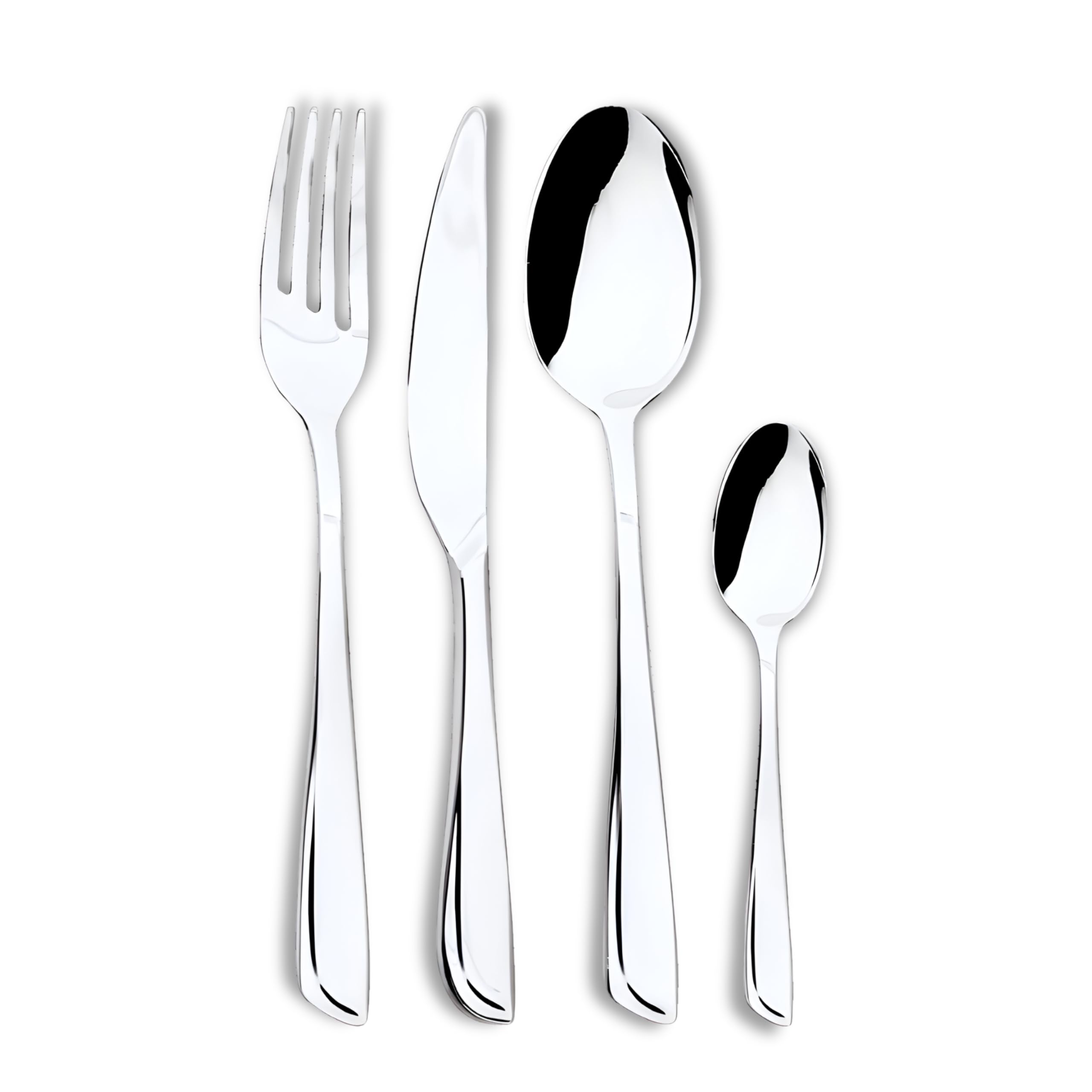 Lebrun Couverts CHAPAS - Ménagère 24 pcs - Style Cabine de plage - Service de table pour 6 personnes - 6 couteaux – 6 fourchettes de table – 12 cuillères à café - Couvert Inox 18.0