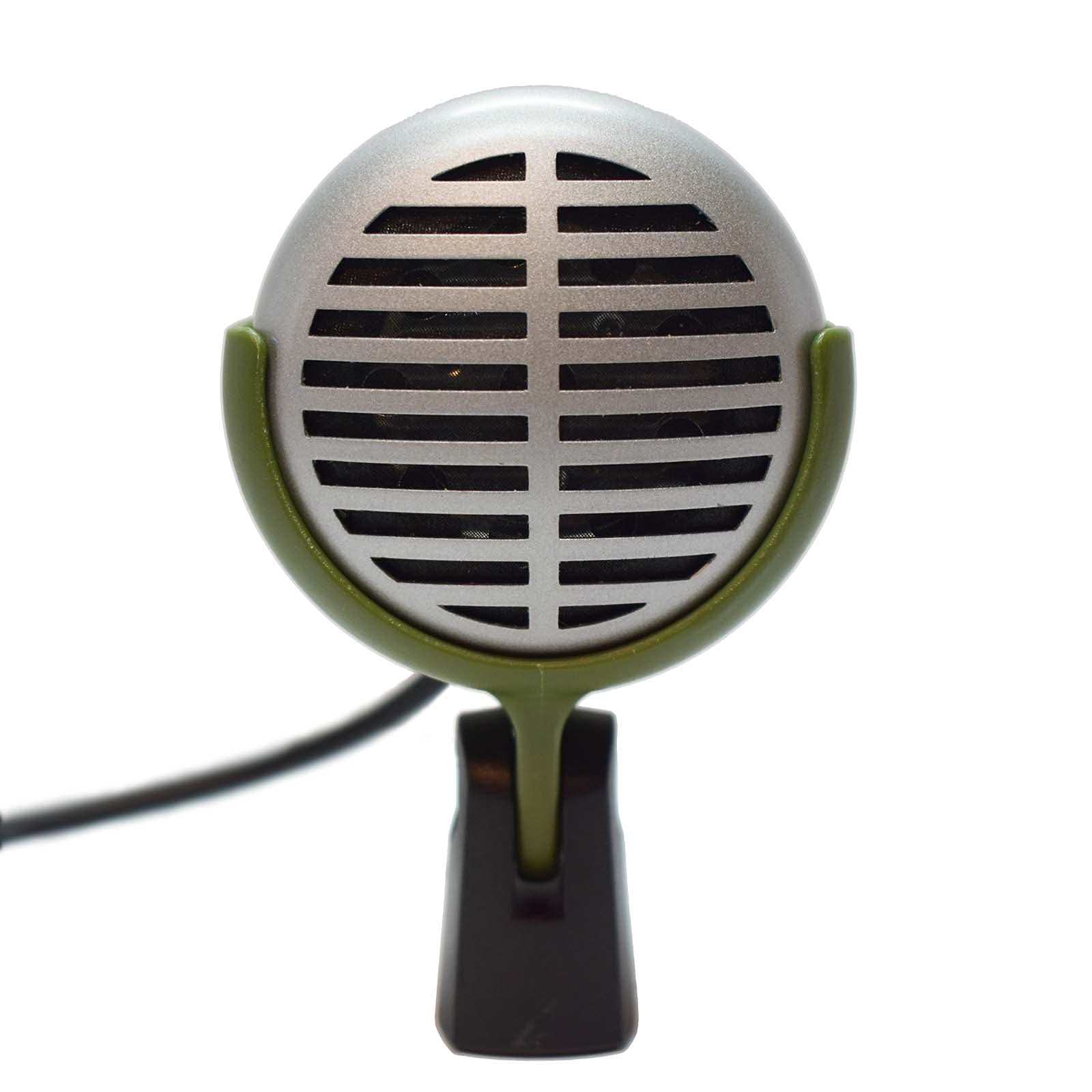 Ammo Clip 520 Support de micro Bullet compatible avec Shure 520DX Green Bullet, Superlux D112/C et autres microphones harmonica similaires (vert olive)