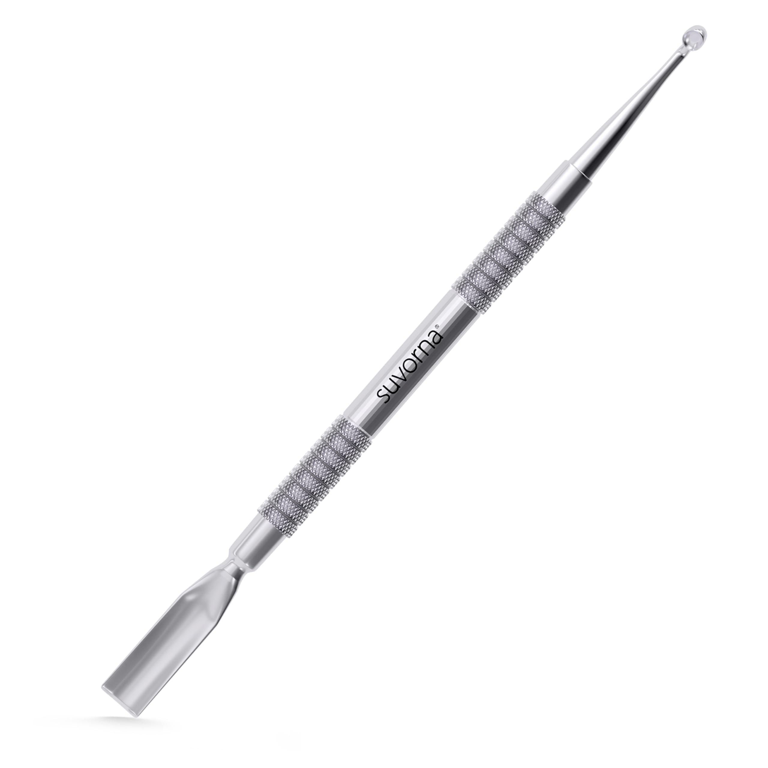 Suvorna Metal Cuticle Pusher Tool & Nail Cleaner Tool, Cuticle Cleaner, Stainless Steel Cuticle Pusher - Fingernail Cleaner for Under Nails and Gel Nail Polish Remover, Nail Cuticle Pusher for Women