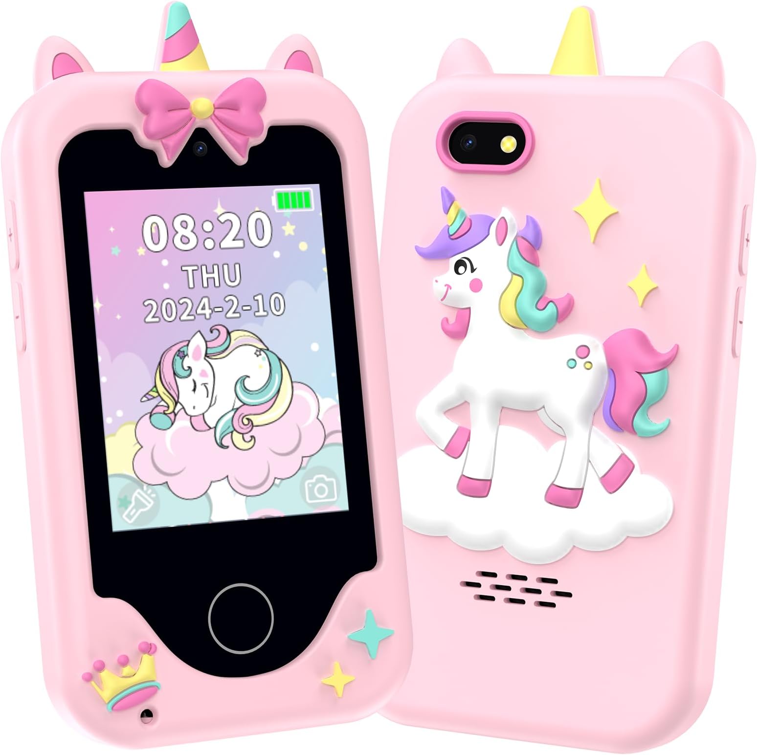 Kids Phone Toys For Girls, 3 4 5 6 7 8 Year Old Boys Girls Christmas Birthday Gifts Kids, 2.8" Touchscreen Smartphone Toddler Cell Phone, Children Play Toy With Camera, Game, Music, 8Gb Card