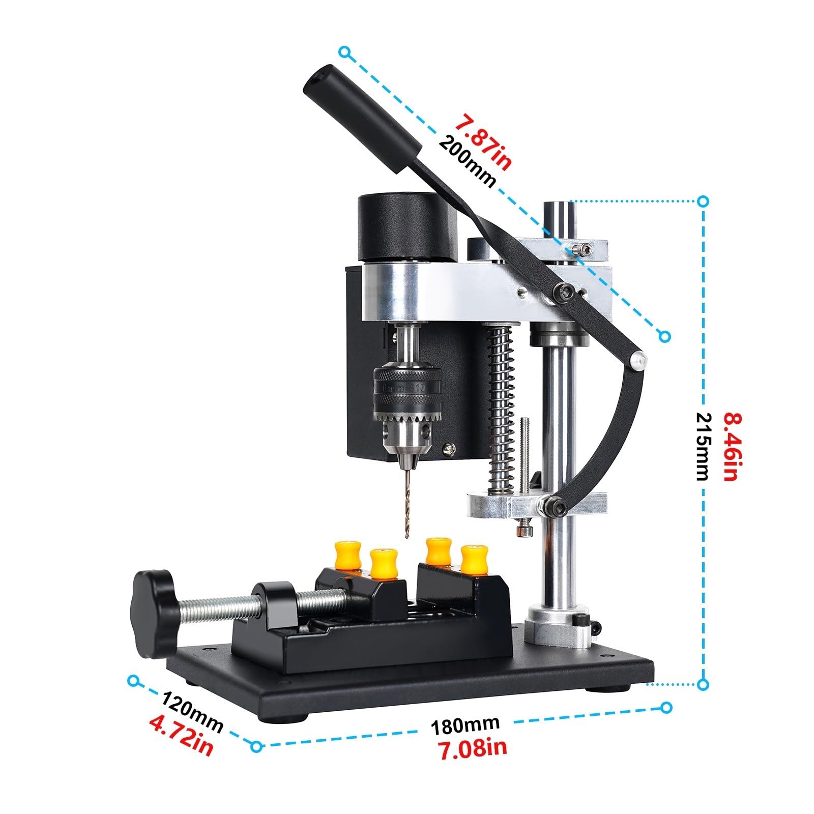 Mini trapano da banco elettrico Kit supporto 8000 R/min 7-Gear velocità variabile preciso fai te foratura Macchinari da officina
