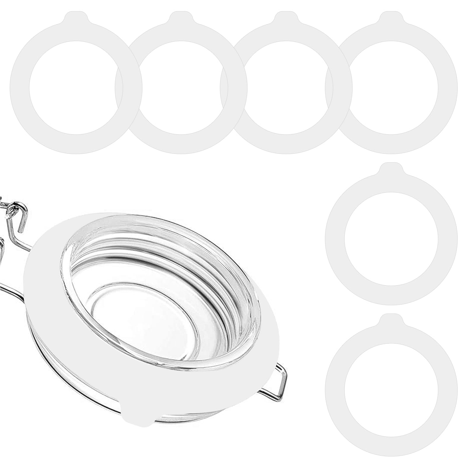 Photo 1 of 10PCS Silicone Jar Gaskets Replacement - Rubber Seals Rings Airtight Gasket Sealing for 4.2-4.3 Inch Mouth Glass Canning Jars Lids - Leak Proof Rubber Seals Rings - 4.5 Inch(Outer Diameter)