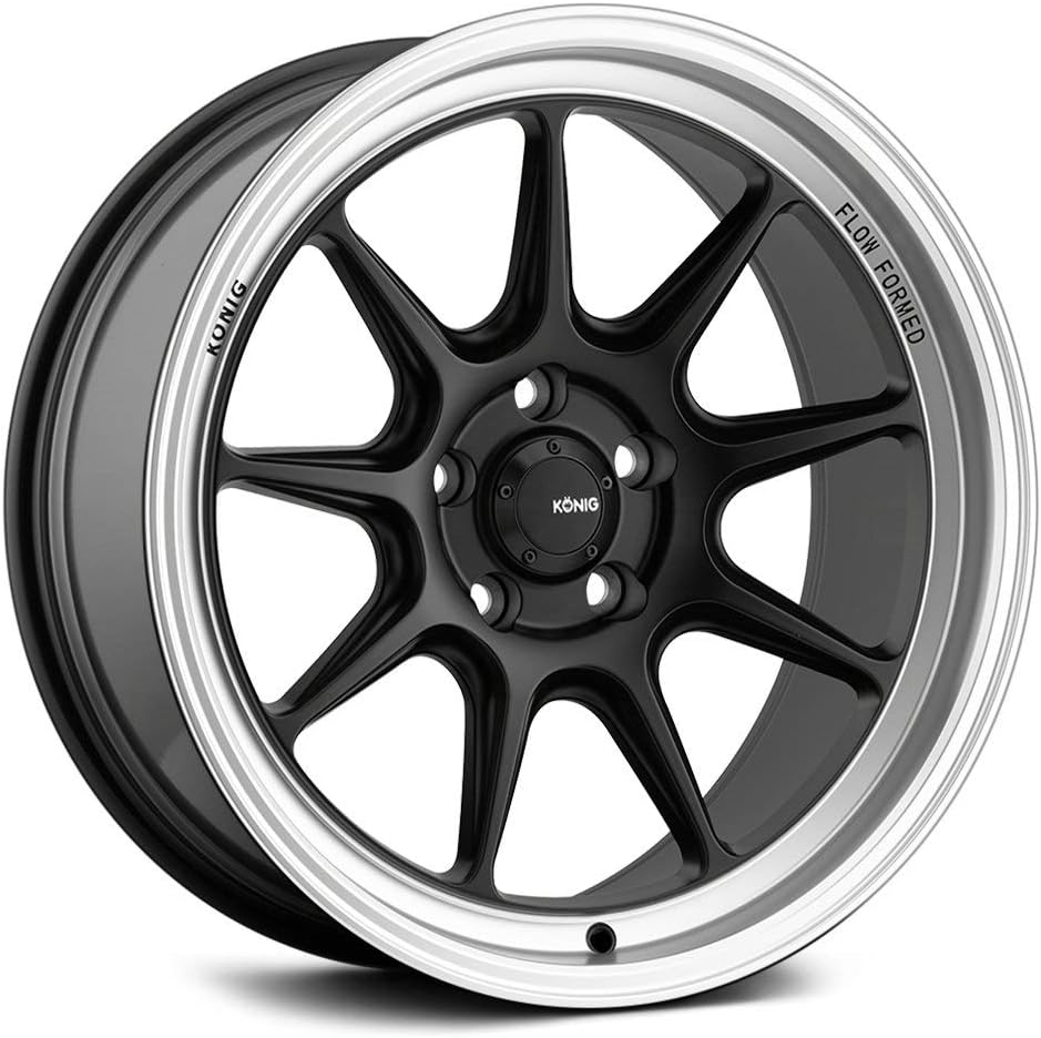 Konig Countergram Wheels Matte Black Aluminum (1 x 1. inches /5 x, 1 inches Offset)