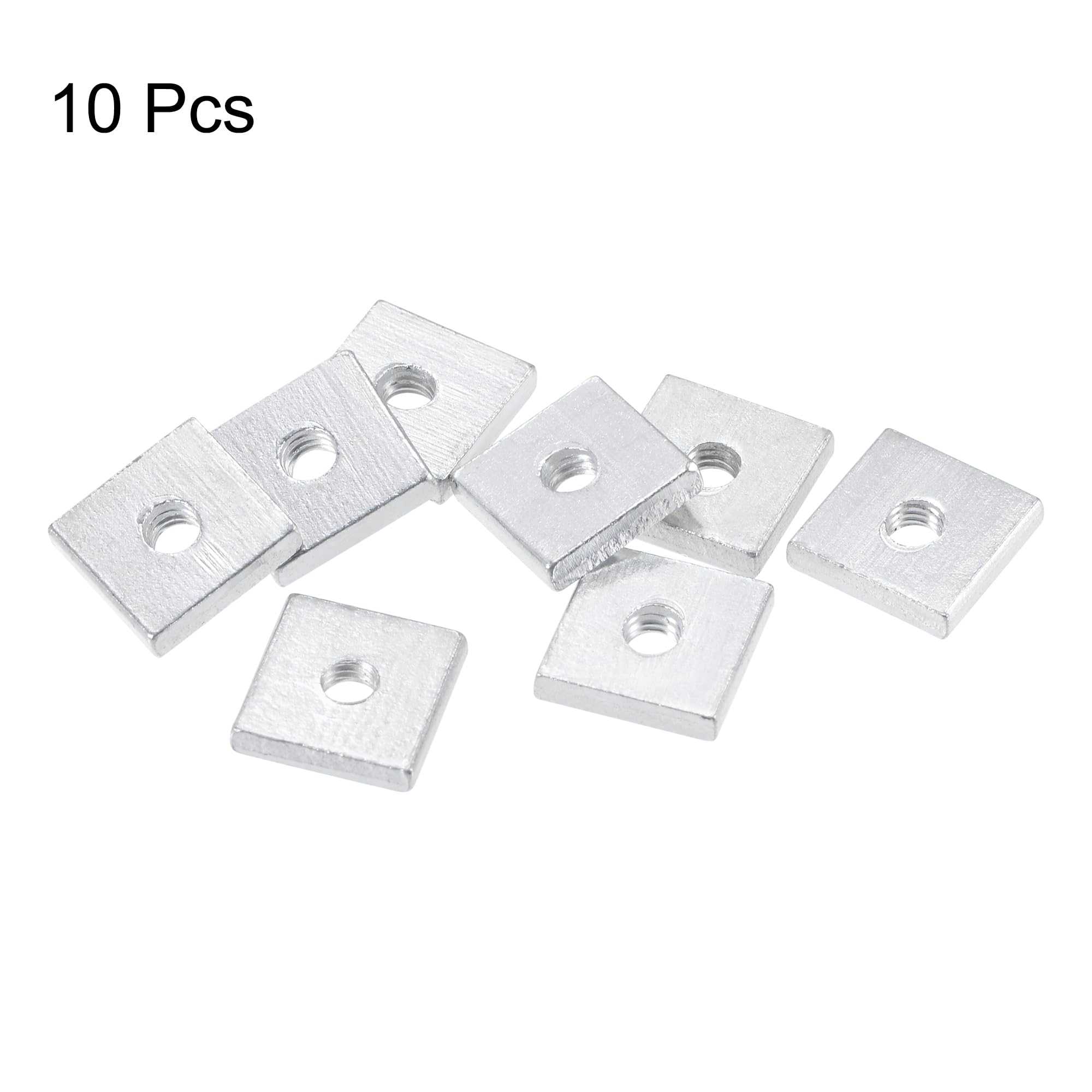 QUARKZMAN Dadi Quadrati, M3x10mmx2mm Zincati Metrici a Filettatura Grossa, Kit di Assortimento da 10 Pz