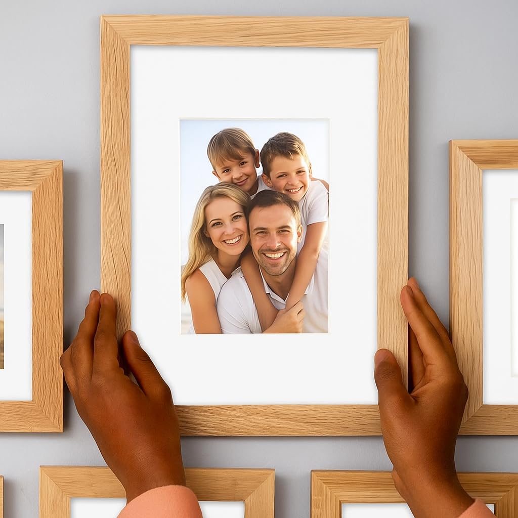 Lot de 5 passe-partout 40 x 50 cm pour l'extérieur 30 x 40 cm - Sans acide - Carton blanc crème - Découpe biseautée à 45° - Protection des images et photos