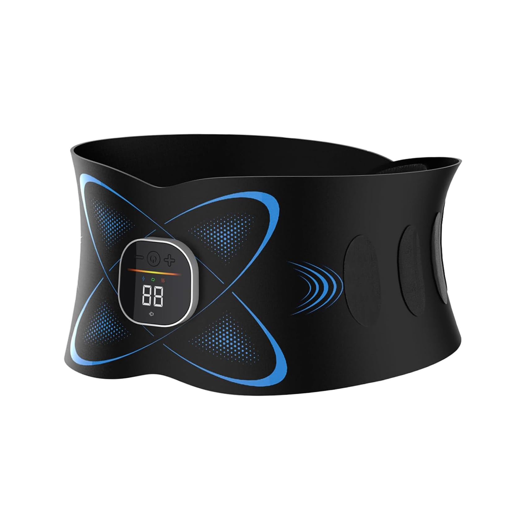 tulilut Ab Toning Belt โ EMS Muscle Stimulator with 7 Modes & 16 Intensities, Heated Core Training Belt for Men & Women, Rechargeable Abdominal Trainer with Heat Therapy for Home Gym(Black)