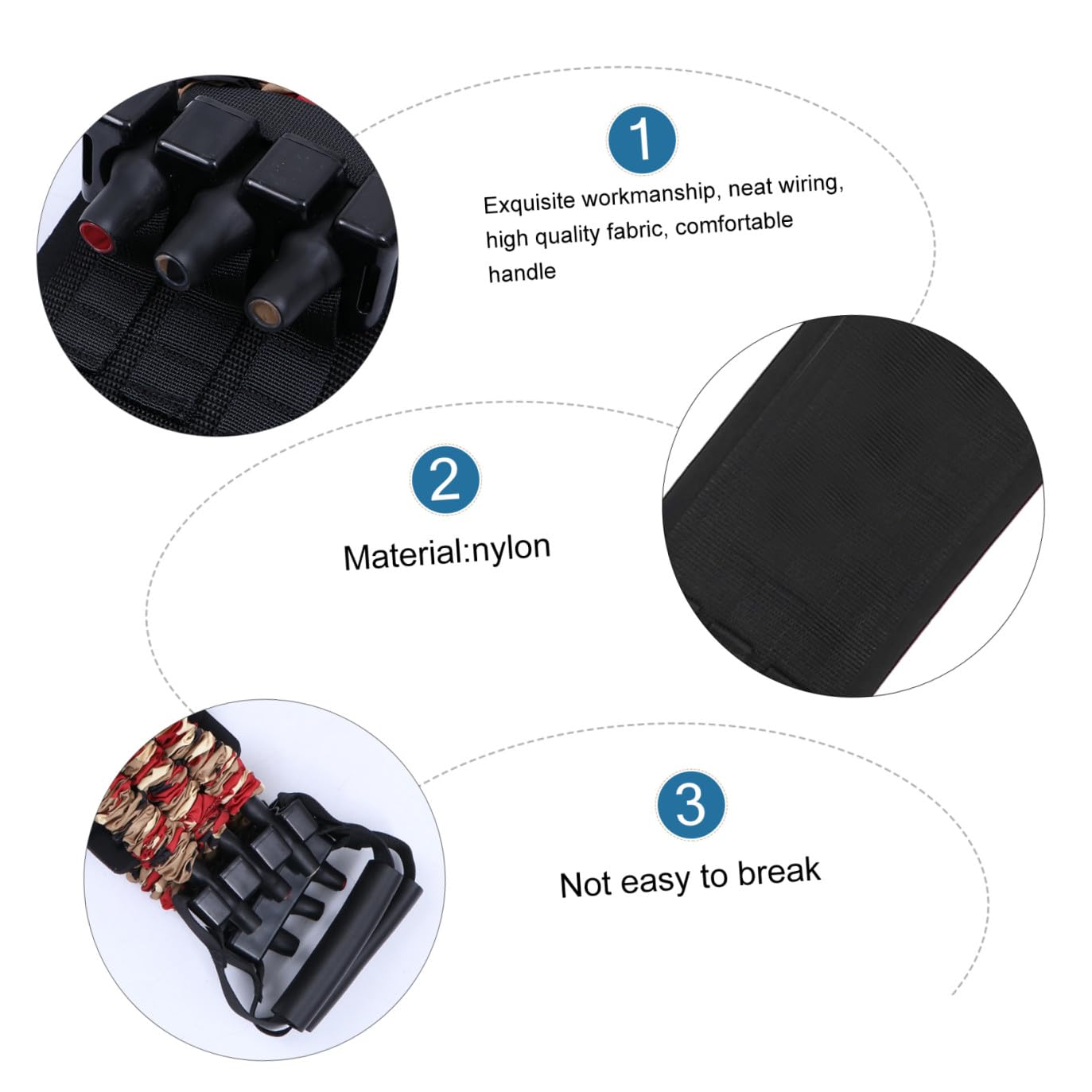 TOYANDONA Banda Elastica per Allenamento Pettorale Vita Imbottita, Espansore per Petto in Nailon Leggero per Fitness e Tonificazione Muscolare