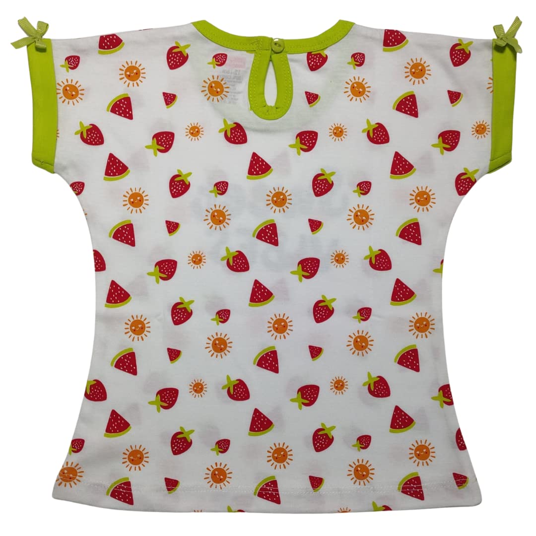 LuvLap Half Sleeve Girls Top & Shorts Sets, For Baby, Infants & Toddlers, Multicolour, 100% Cotton, Baby Girl Dress, Baby Girl Clothes, Kids Clothing, Pack Of 3, 6 to 12 months 1