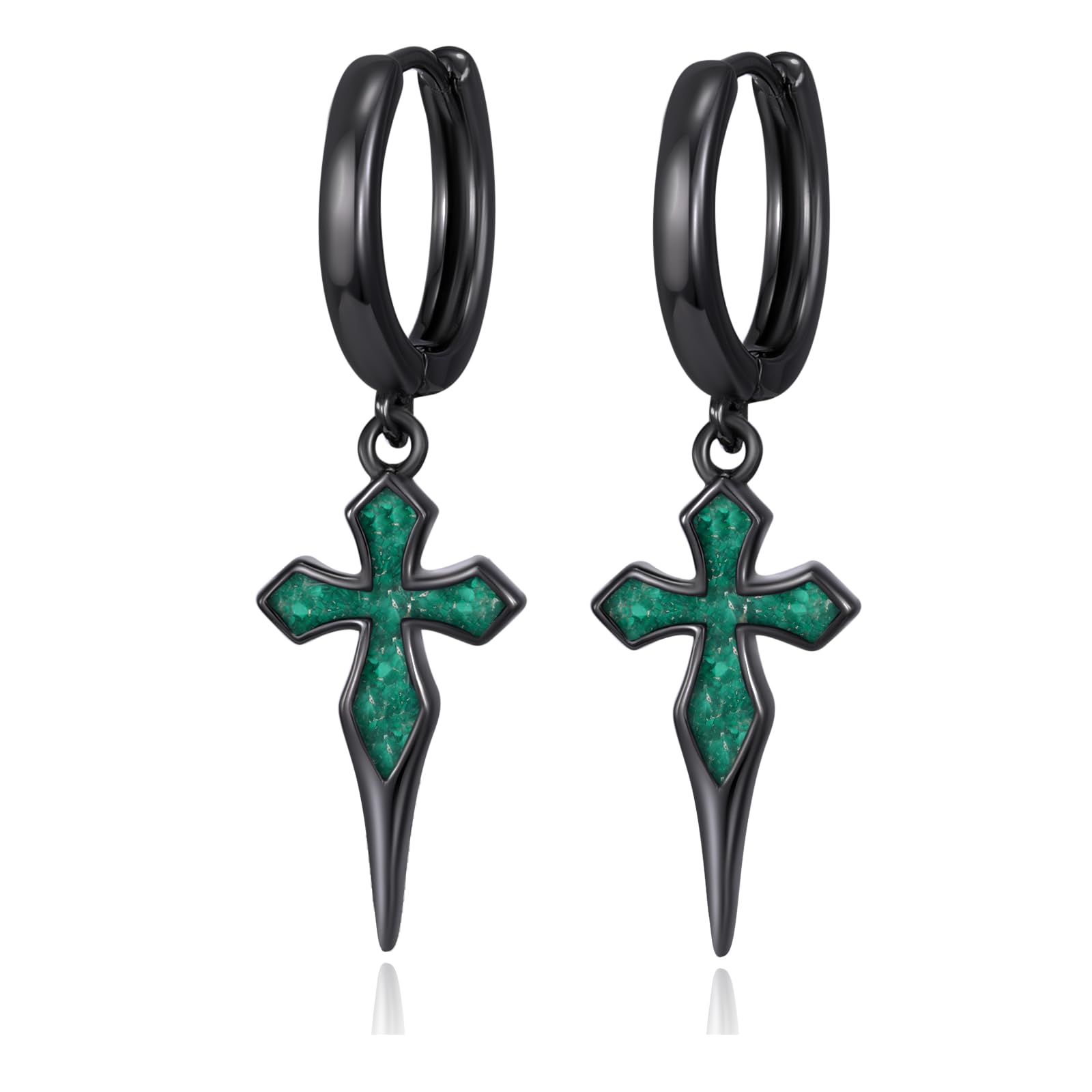 Midir&Etain Piuma/spada/pizzo/croce/stella di David orecchini pendenti per uomini e donne in argento Sterling 925 punk orecchino malachite turchese gioielli regalo di compleanno