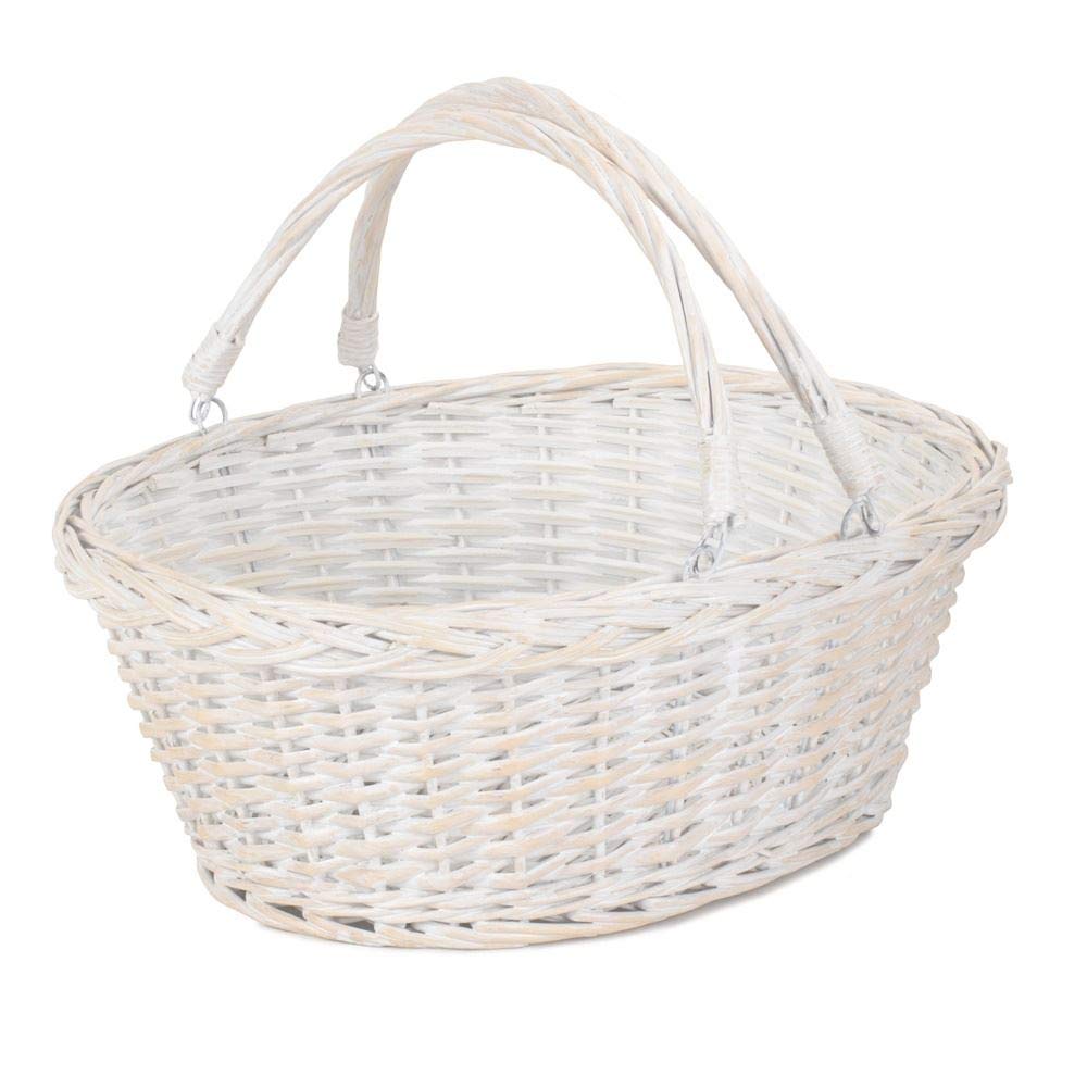 Red Hamper Wicker Shopping Basket, Brown, Large