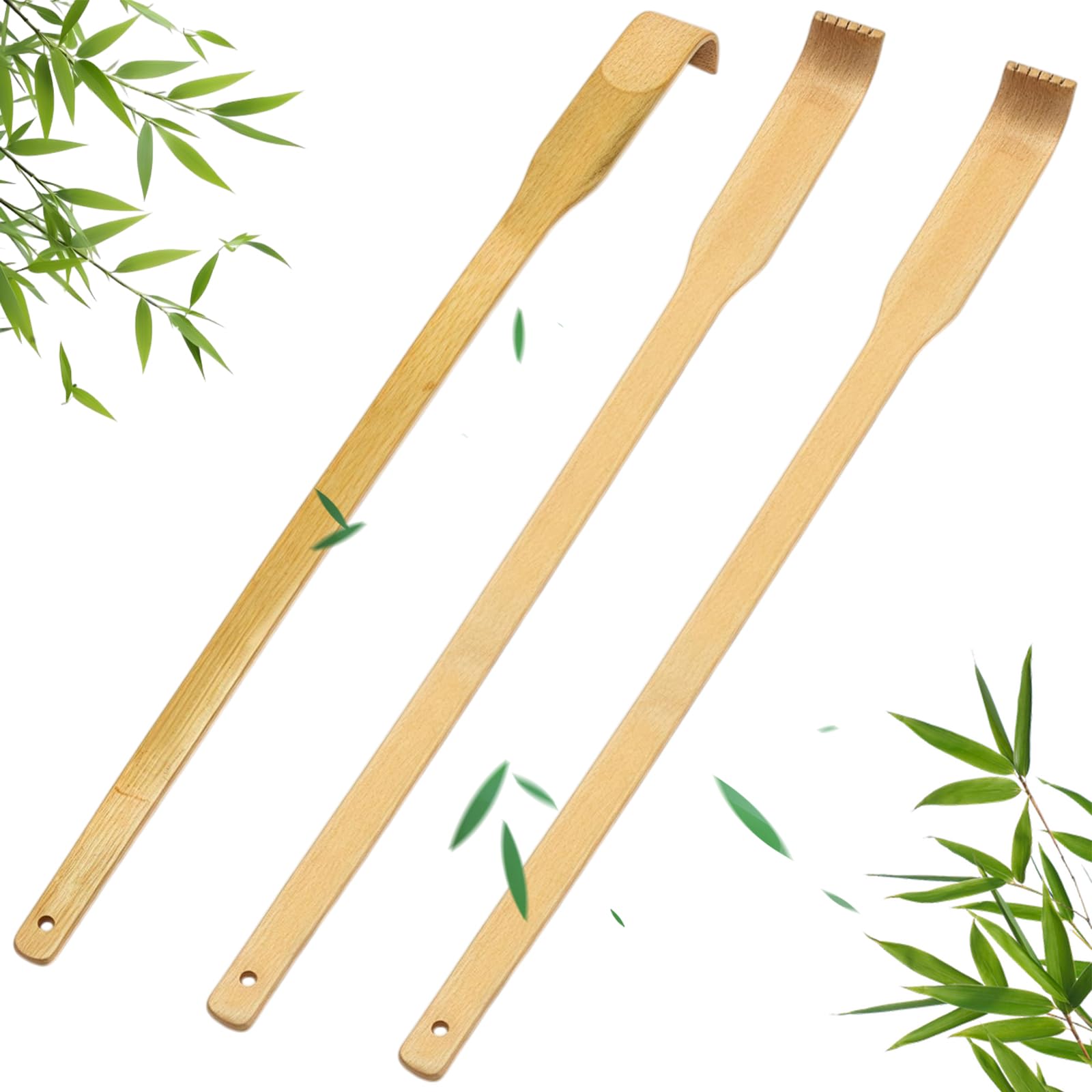3 Piezas Rascador Espalda Madera Mango Largo Rascador De Espalda De Bambú De Madera Para Adultos Hombres Y Mujeres Para Alivio Inmediato Del Picor 41,5 Cm