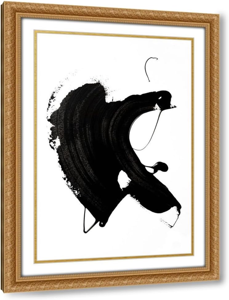 ArtDirect - Sawall, Anastasia 13x18 Black Modern Framed Art Print Titled: Black abstract Stroke
