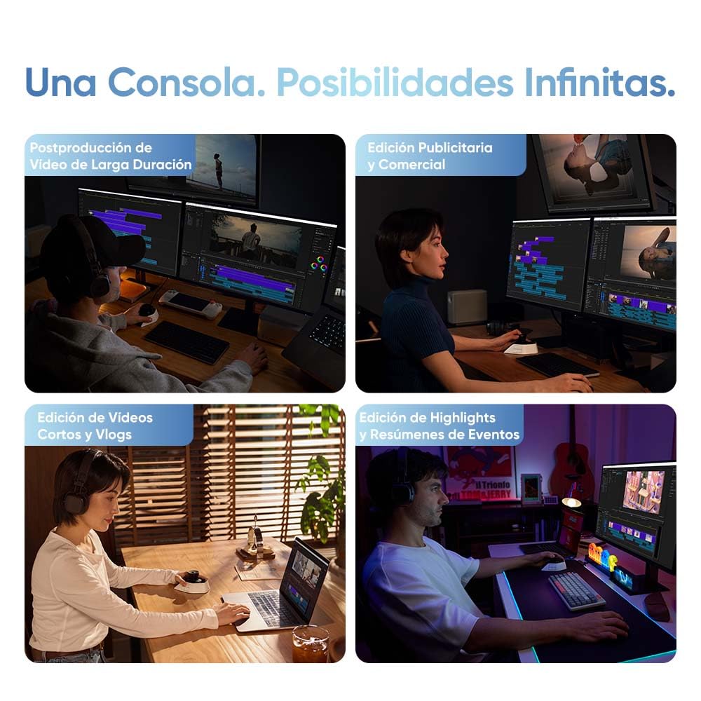 XPPen Pilot Pro - Consola de Edición de Vídeo y Fotografía, Controlador de Joystick Creativa Bluetooth, Uso con Photoshop, Lightroom, Premiere, Davinci, Capcut y más, para Windows/macOS