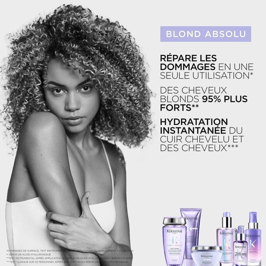 KERASTASE Blond Absolu Fondant Fortifiant Profond Cicaflash Après-Shampoing Réparateur Anti-Casse Cheveux Blonds Décolorés Méchés 250 ml