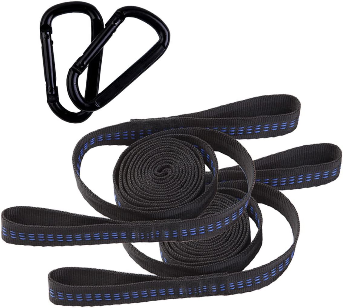 BESTonZON 1Set Hammock Fixing Tools Kit Tree Straps for Hammocks Durable Material No Drilling Required Easy to Install Includes Double Loop Straps Buckles