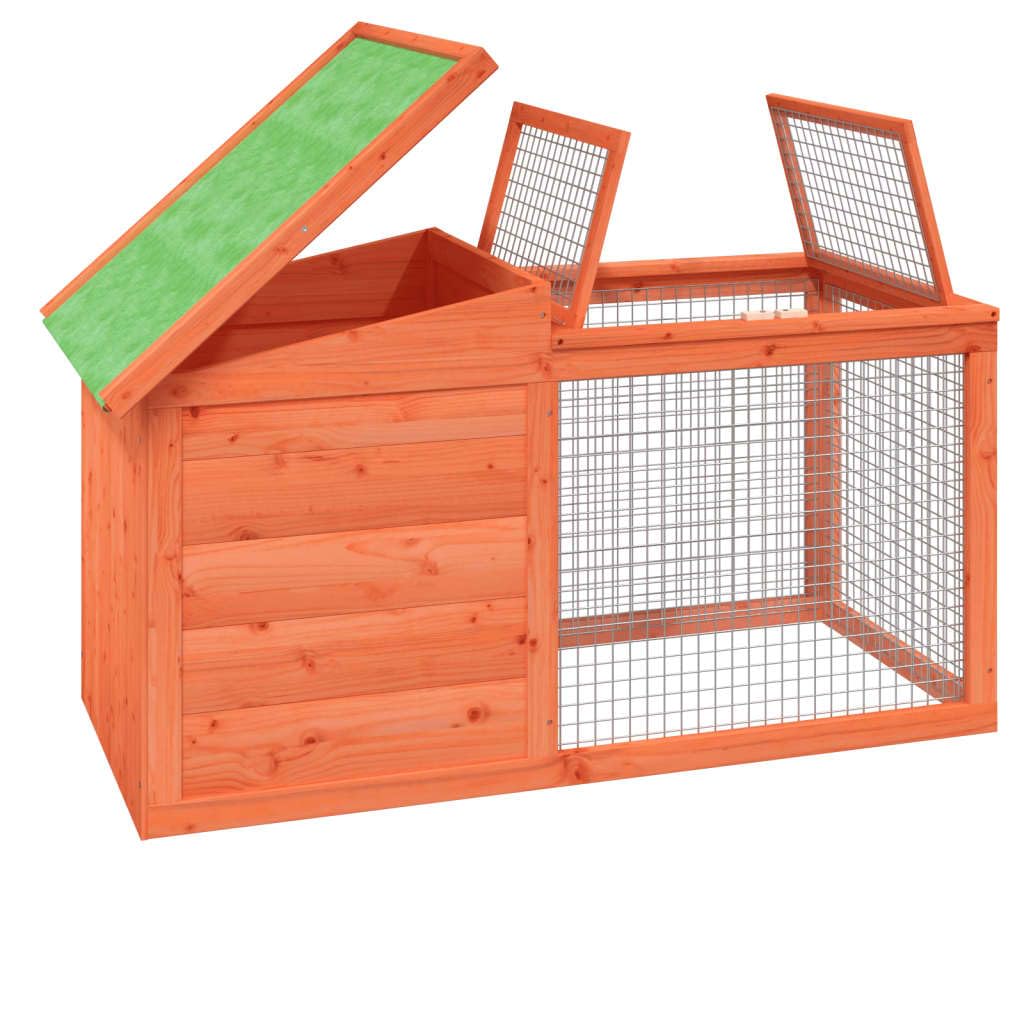 Conejera de Madera Maciza de Pino marrón 100,5x54x55 cm, CIADAZ Jaula Cobaya, Jaulas para Conejos, Jaula Hamster, Casa Conejo, Casita Conejo, Nido Conejo