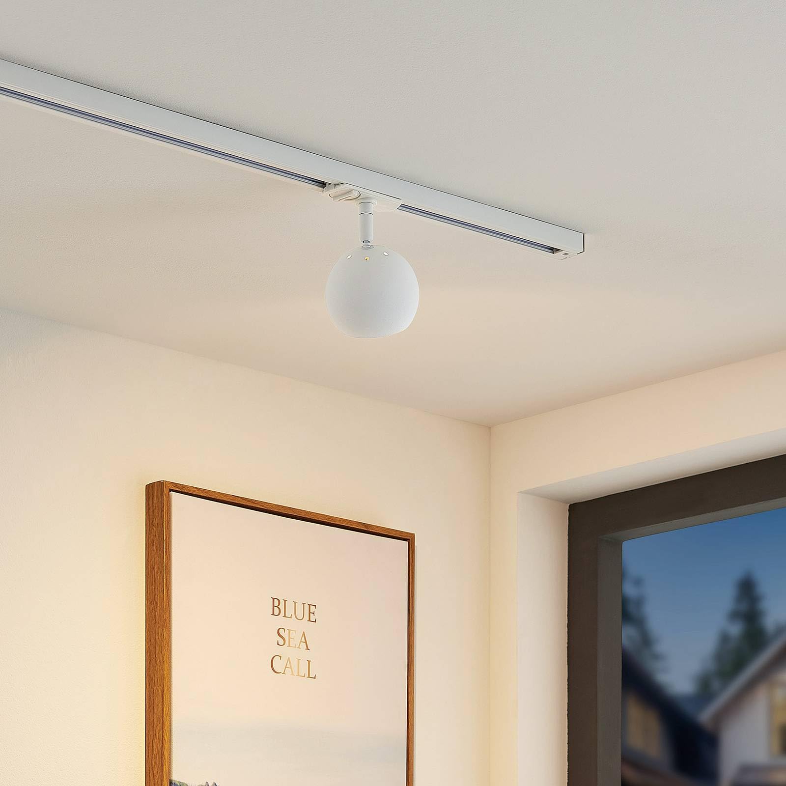 Lindby Luminaire sur rail électrique Linaro à intensité variable (Moderne) en Blanc Métal e. a. pour Couloir (1 lampe,à GU10), Rail 1 phase projecteur