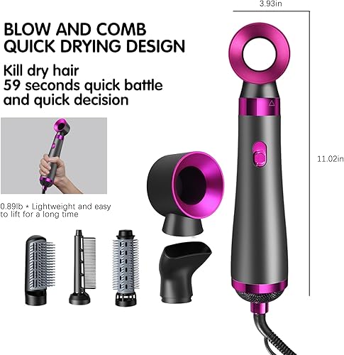 Miniatura 7 de Cepillo soplador de pelo 5 en 1, secador de pelo, herramientas calientes desmontables e intercambiables, cepillo secador de pelo, tecnología de