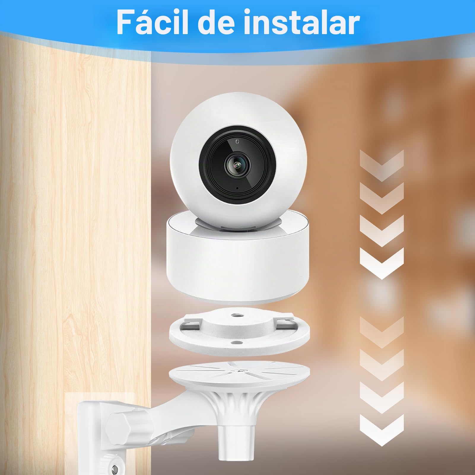 Soportes Cámara Vigilancia WiFi Interior 55 mm para Tapo C200 C210 IPC40C IPC42C TPC42EW IPC43AN IPC43AW MIPC451, Lote de 2 Soportes Kit para Cámara Domo Bases de Montaje Mural Accesorio