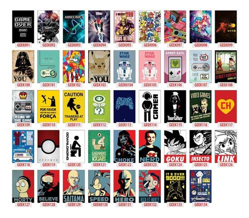 Kit 60 Placas Decorativas Mdf - Heróis - Geek - Marvel - Dc